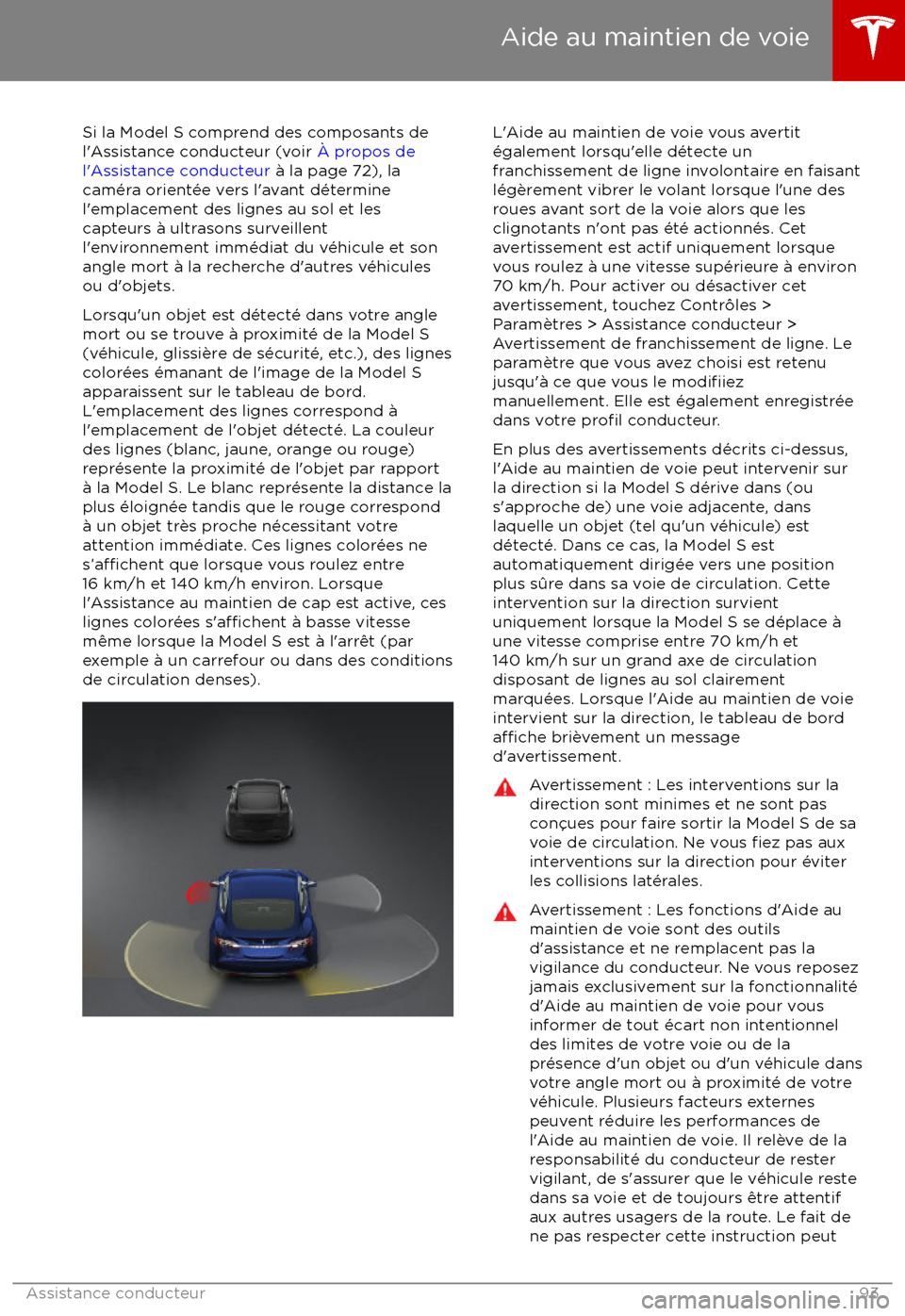 TESLA MODEL S 2017 Manuel du propriétaire (in French) Si la Model S comprend des composants de
l TESLA MODEL S 2017 Manuel du propriétaire (in French) Si la Model S comprend des composants de
l