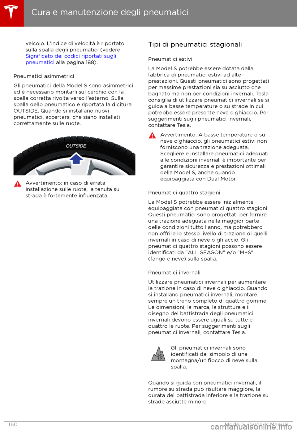 TESLA MODEL S 2017  Manuale del proprietario (in Italian) veicolo. L