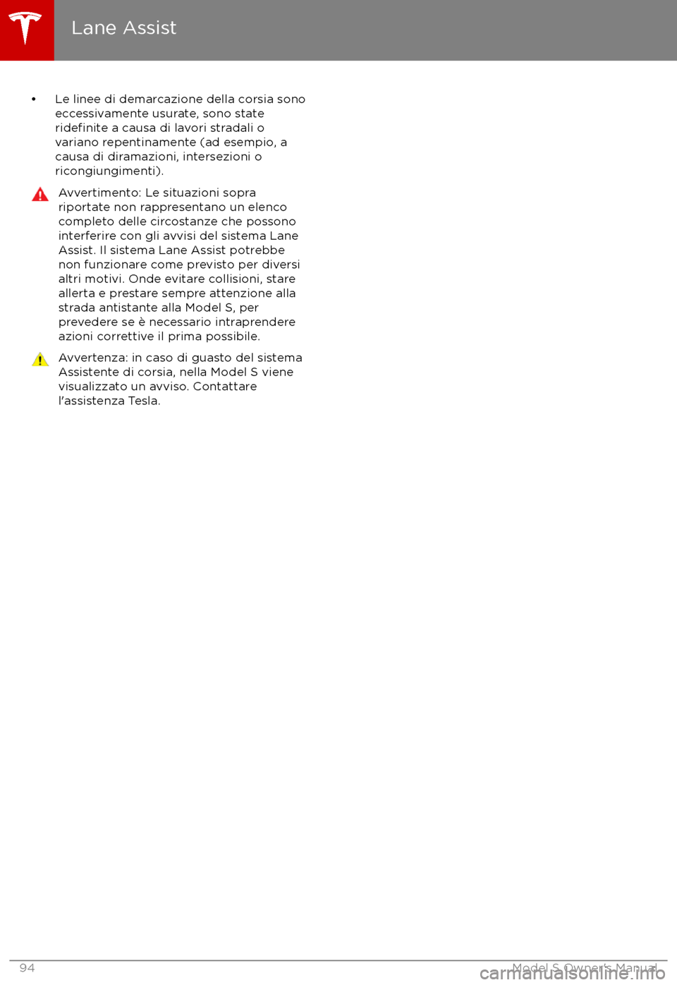 TESLA MODEL S 2017 Manuale del proprietario (in Italian) TESLA MODEL S 2017 Manuale del proprietario (in Italian)