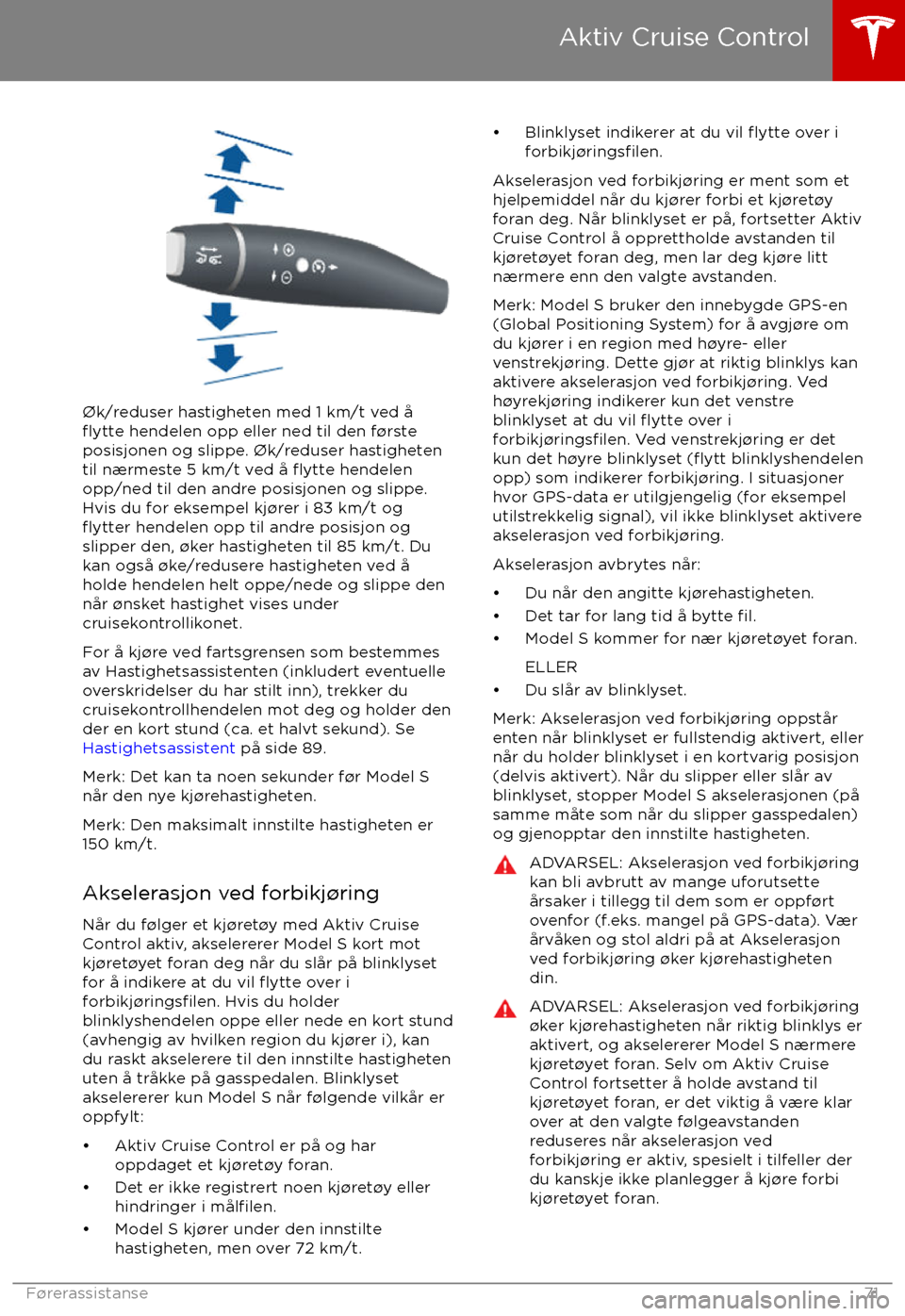 TESLA MODEL S 2017  Brukerhåndbok (in Norwegian) 
