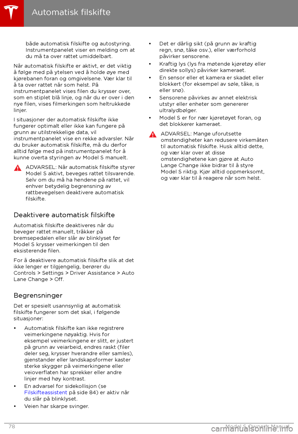TESLA MODEL S 2017  Brukerhåndbok (in Norwegian) b