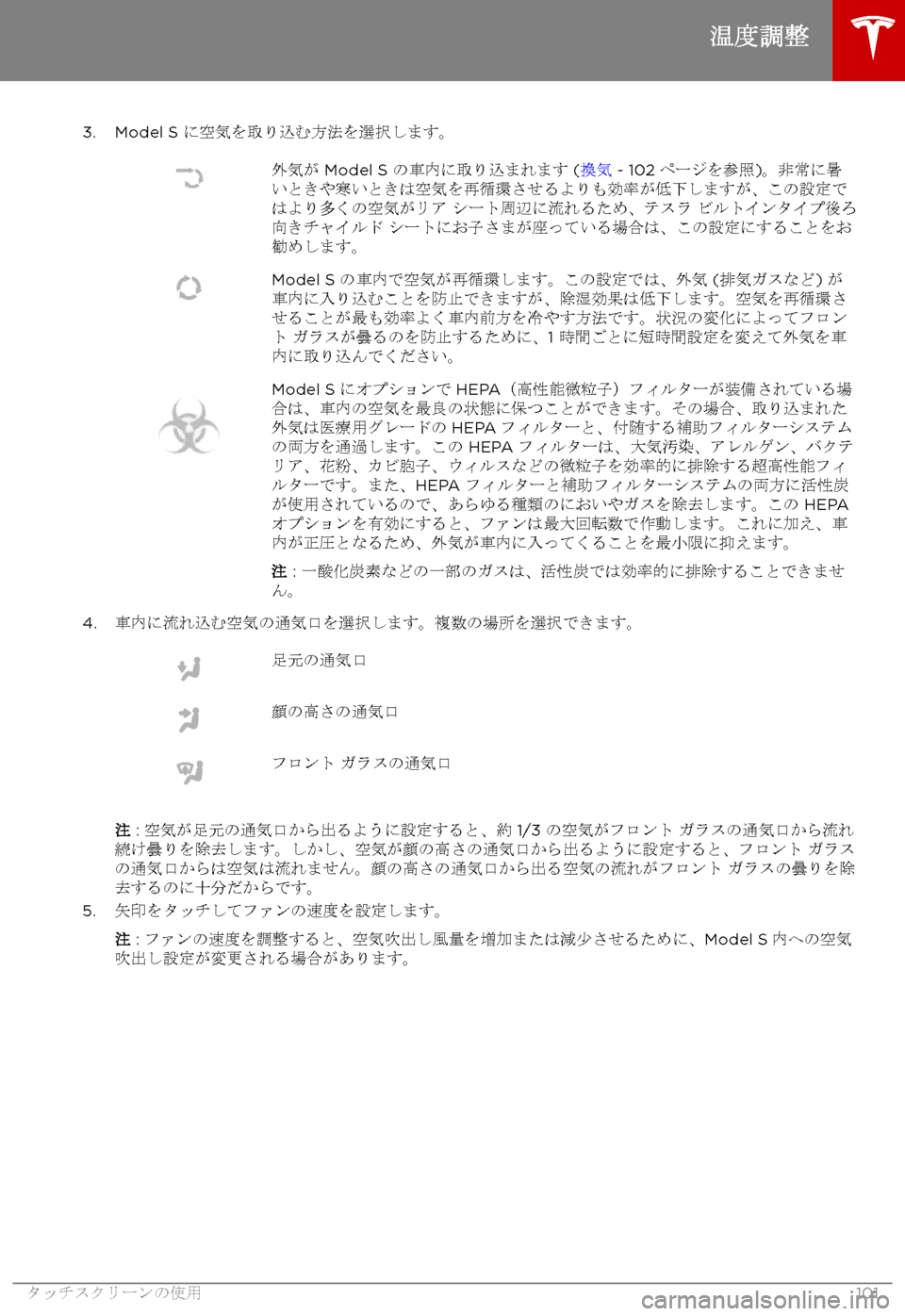 TESLA MODEL S 2017  取扱説明書 (in Japanese) 3. Model S _5