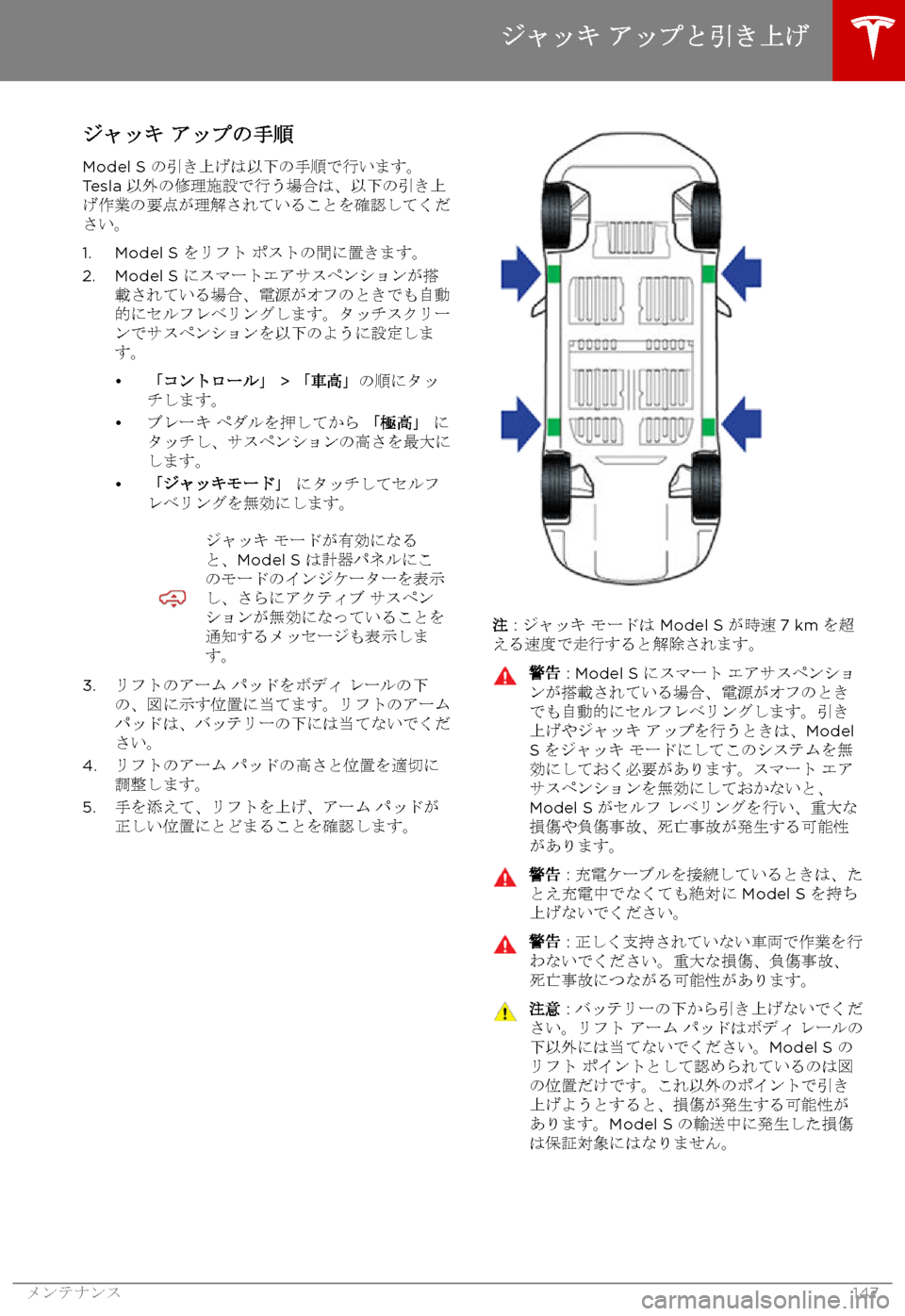 TESLA MODEL S 2017  取扱説明書 (in Japanese) 
