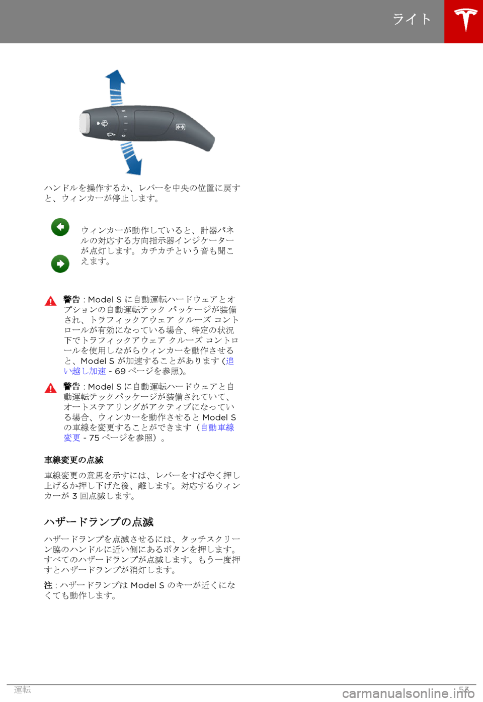 TESLA MODEL S 2017  取扱説明書 (in Japanese) 