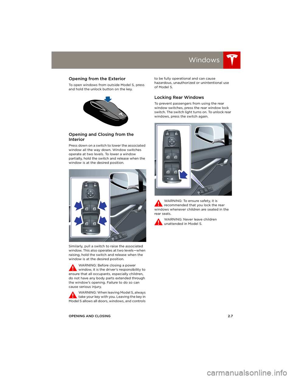 TESLA MODEL S 2014 (Europe) User Guide (152 Pages)