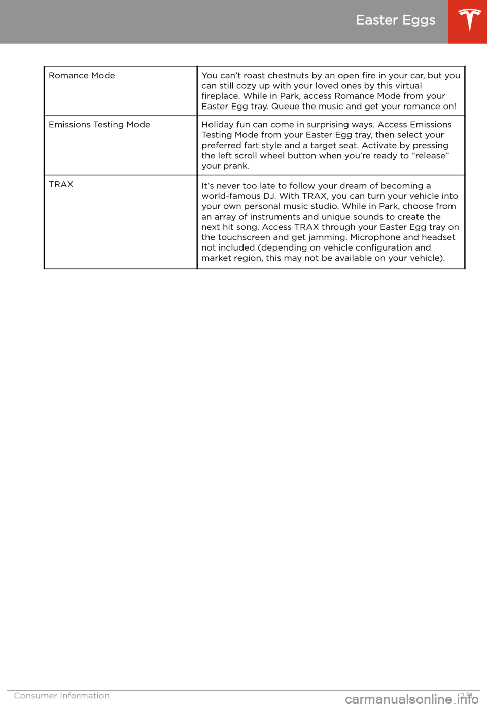 TESLA MODEL X 2020  Owners Manual Romance ModeYou can