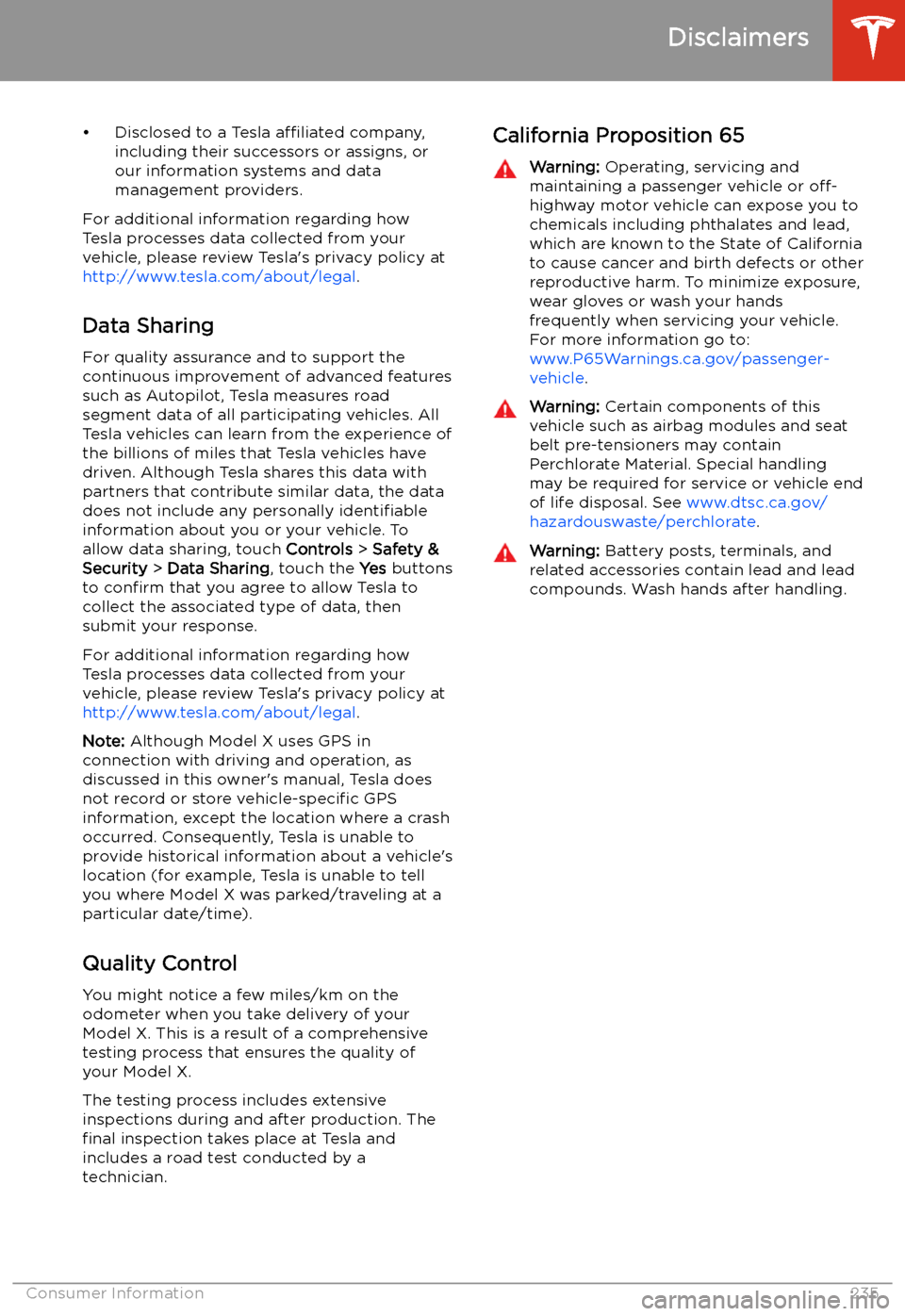 TESLA MODEL X 2020  Owners Manual 