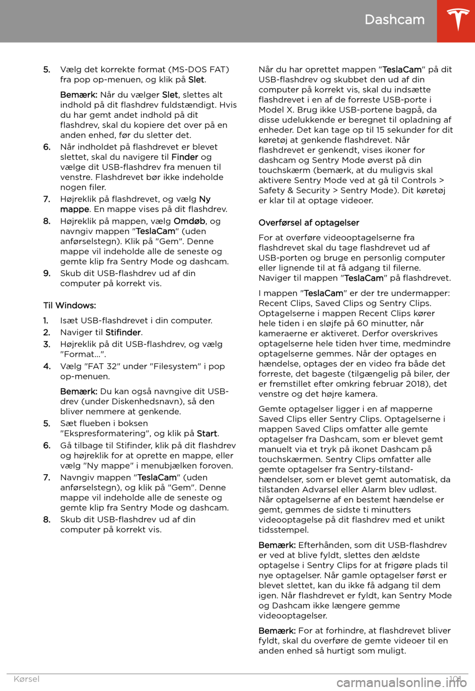 TESLA MODEL X 2020 Instruktionsbog (in Danish) 5.V TESLA MODEL X 2020 Instruktionsbog (in Danish) 5.V