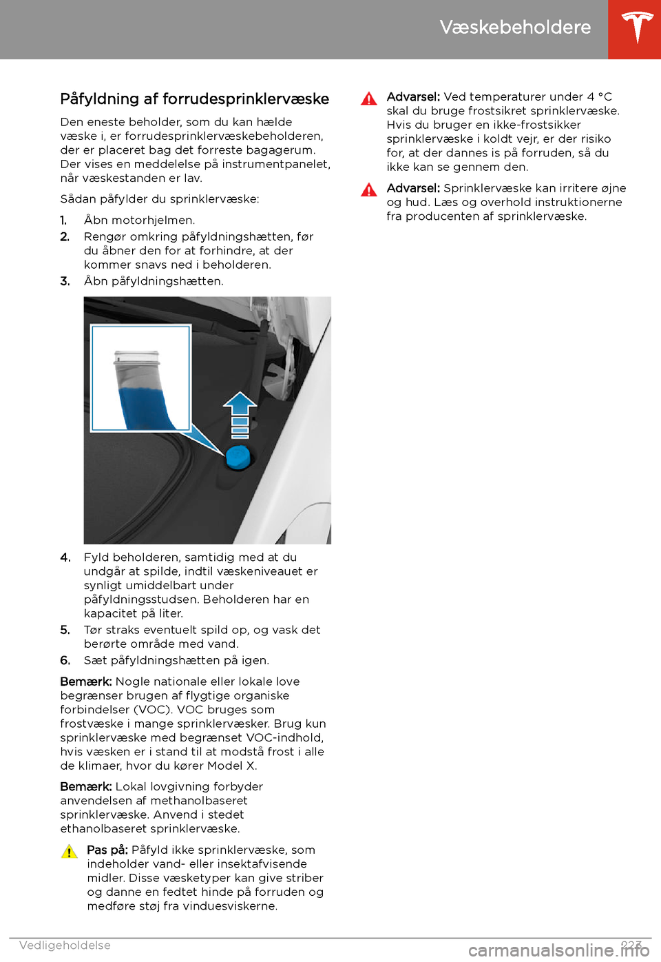 TESLA MODEL X 2020 Instruktionsbog (in Danish) P TESLA MODEL X 2020 Instruktionsbog (in Danish) P