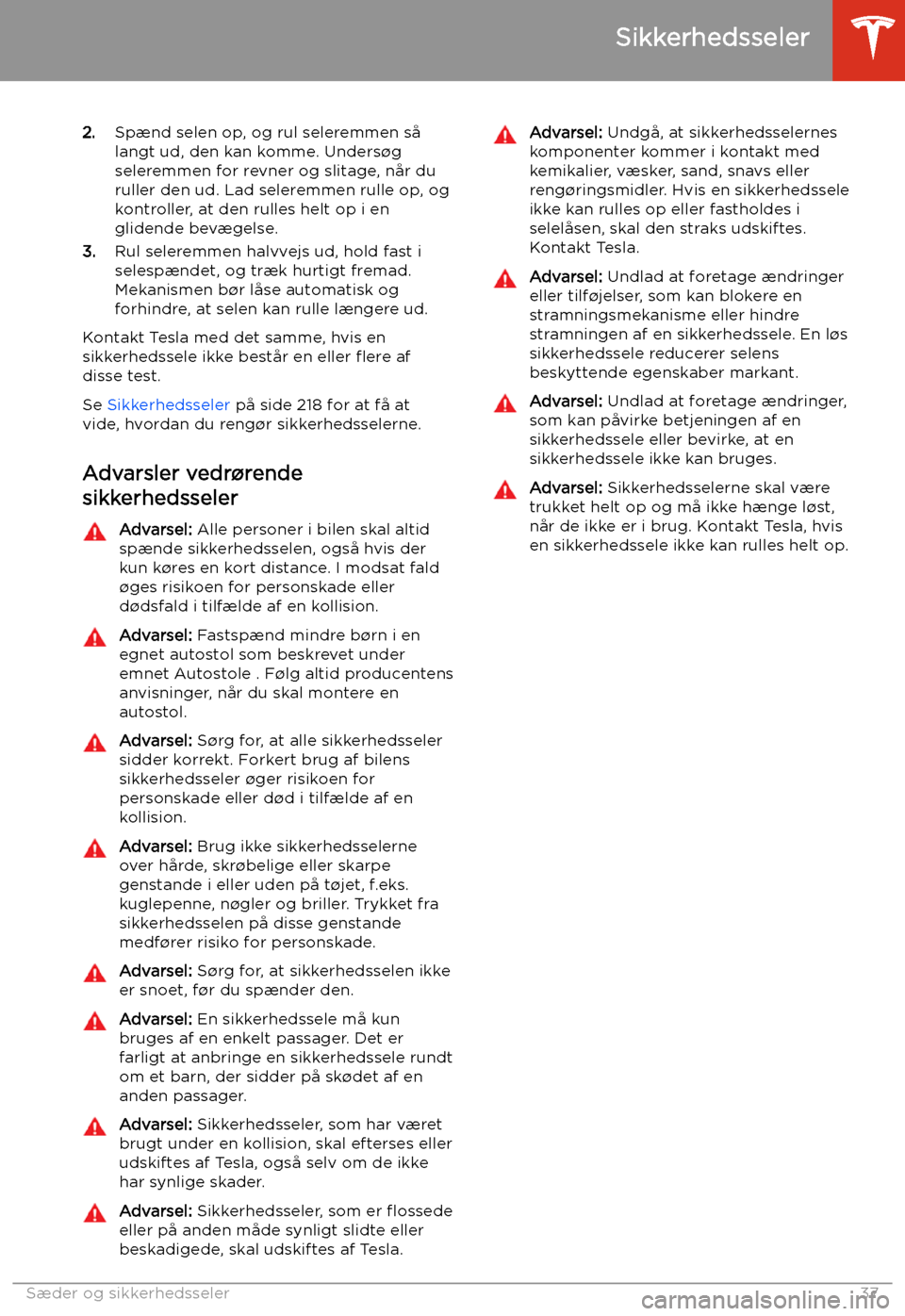 TESLA MODEL X 2020 Instruktionsbog (in Danish) 2.Sp TESLA MODEL X 2020 Instruktionsbog (in Danish) 2.Sp