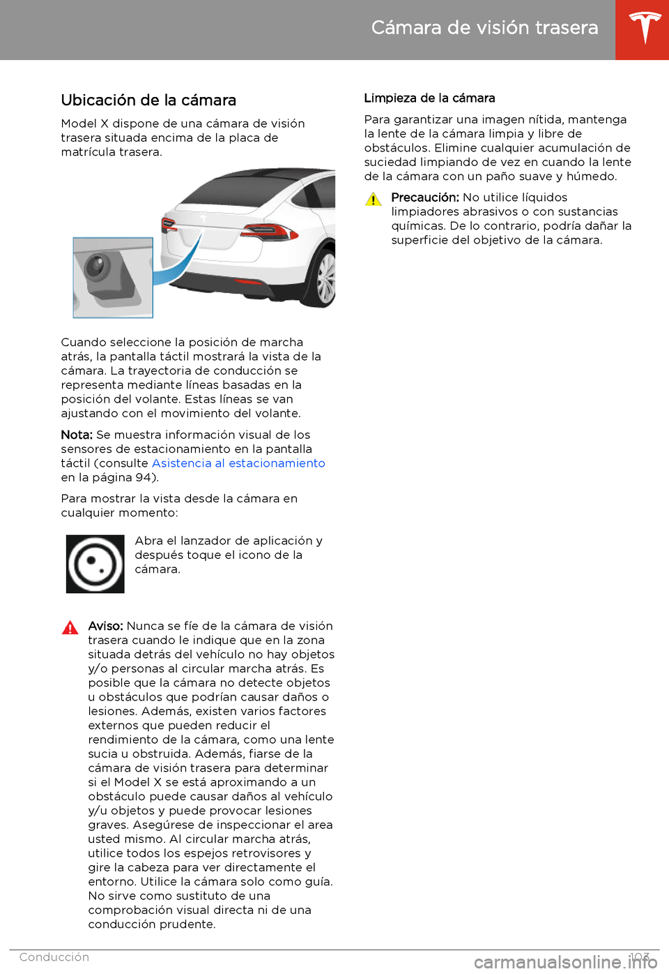 TESLA MODEL X 2020 Manual del propietario (in Spanish) C TESLA MODEL X 2020 Manual del propietario (in Spanish) C