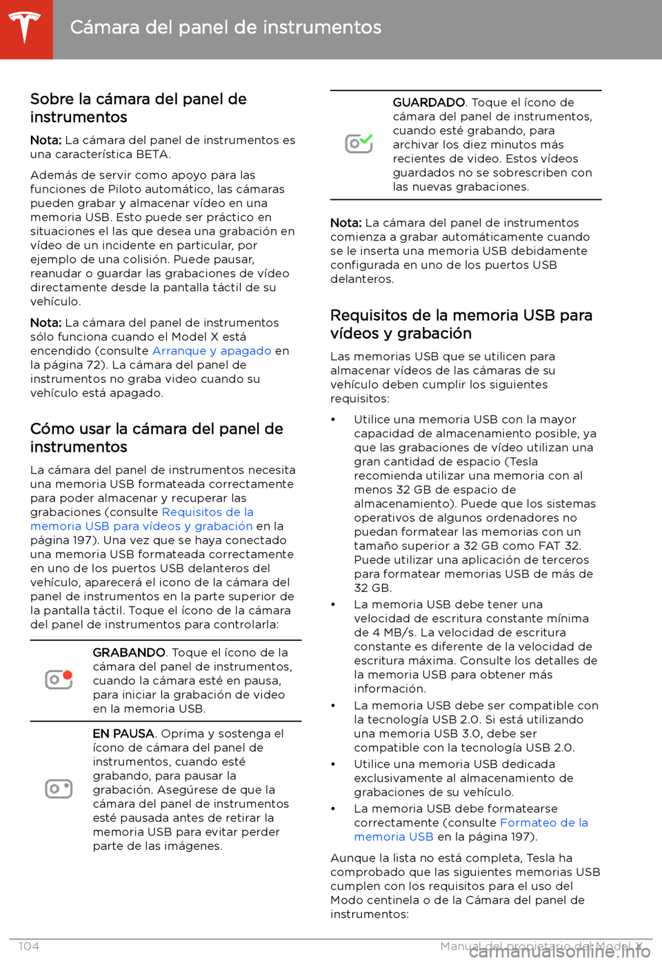 TESLA MODEL X 2020 Manual del propietario (in Spanish) C TESLA MODEL X 2020 Manual del propietario (in Spanish) C