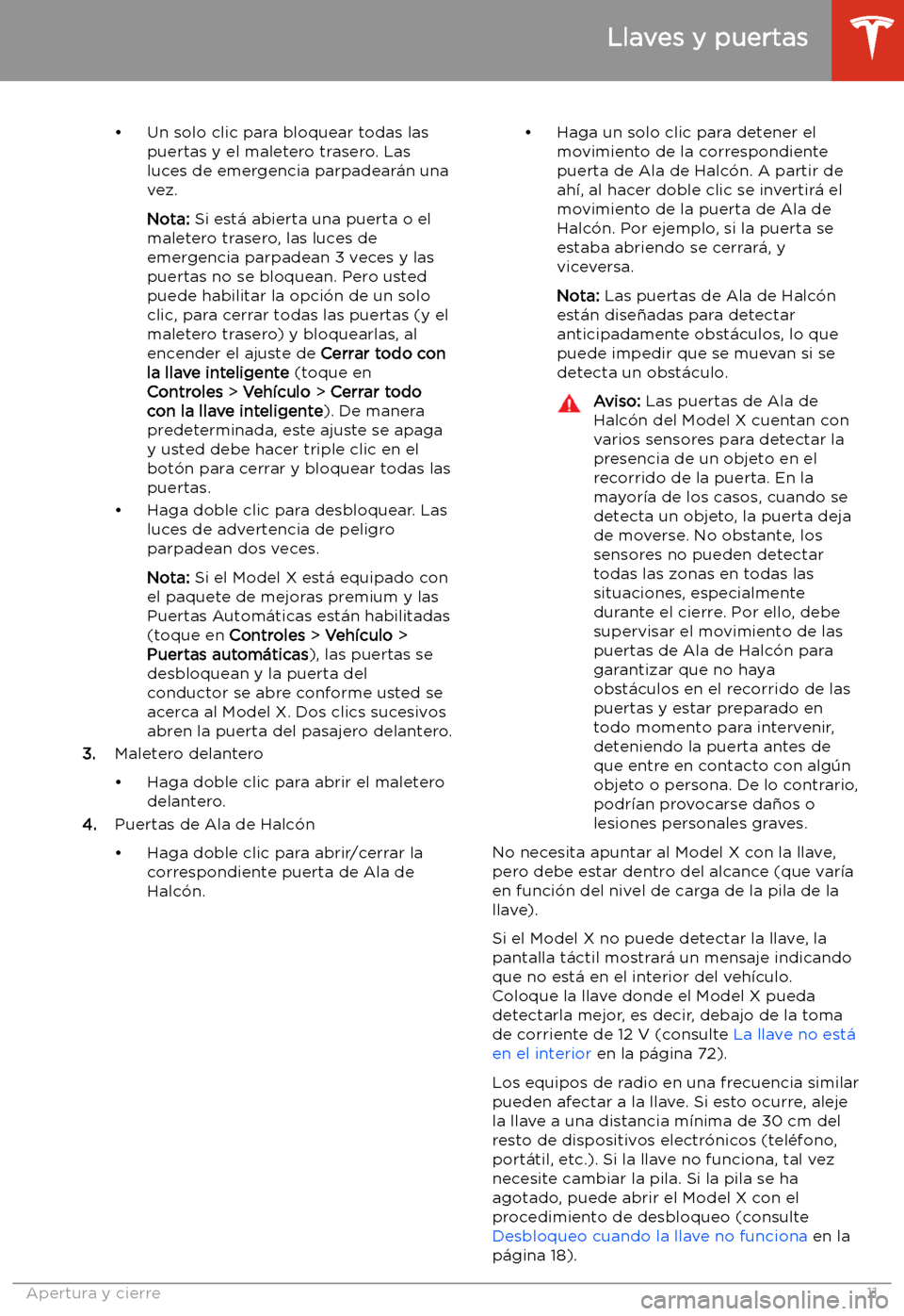 TESLA MODEL X 2020 Manual del propietario (in Spanish) TESLA MODEL X 2020 Manual del propietario (in Spanish)