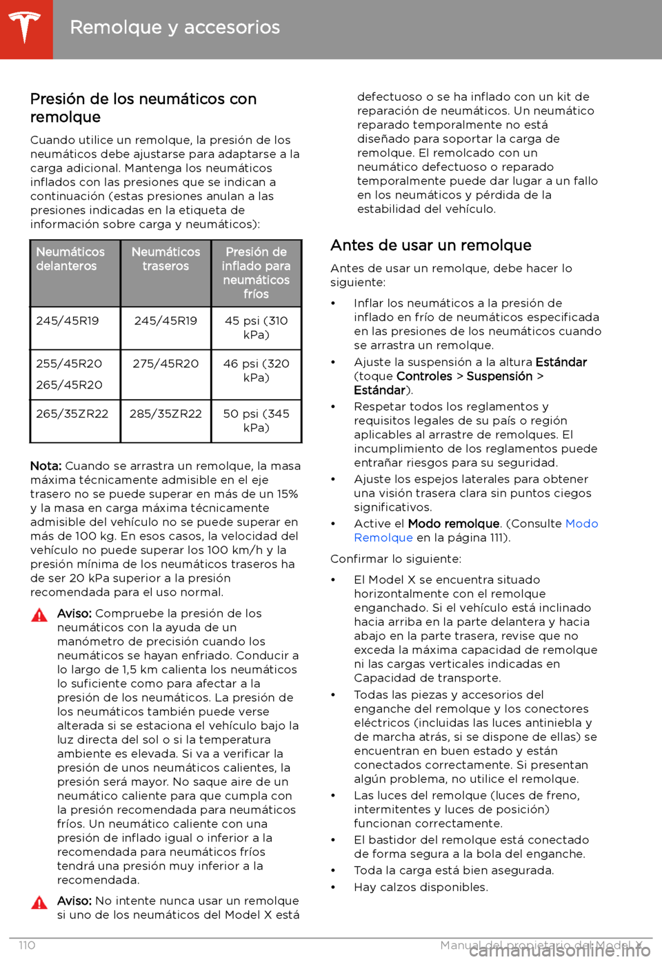 TESLA MODEL X 2020 Manual del propietario (in Spanish) Presi TESLA MODEL X 2020 Manual del propietario (in Spanish) Presi