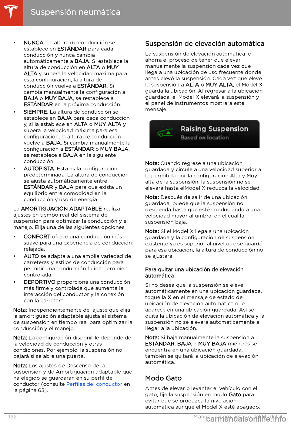 TESLA MODEL X 2020 Manual del propietario (in Spanish) TESLA MODEL X 2020 Manual del propietario (in Spanish)