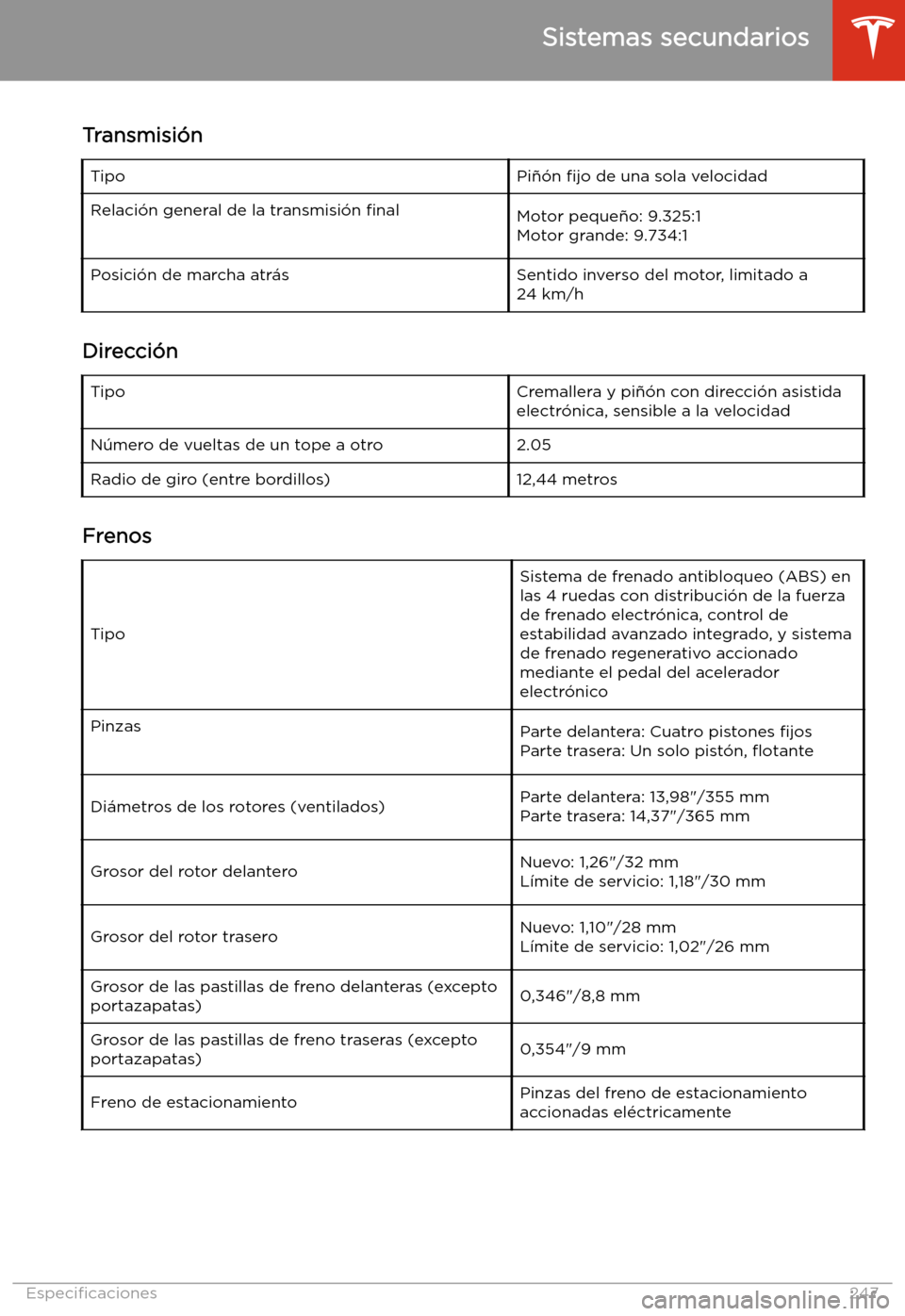 TESLA MODEL X 2020  Manual del propietario (in Spanish) Transmisi