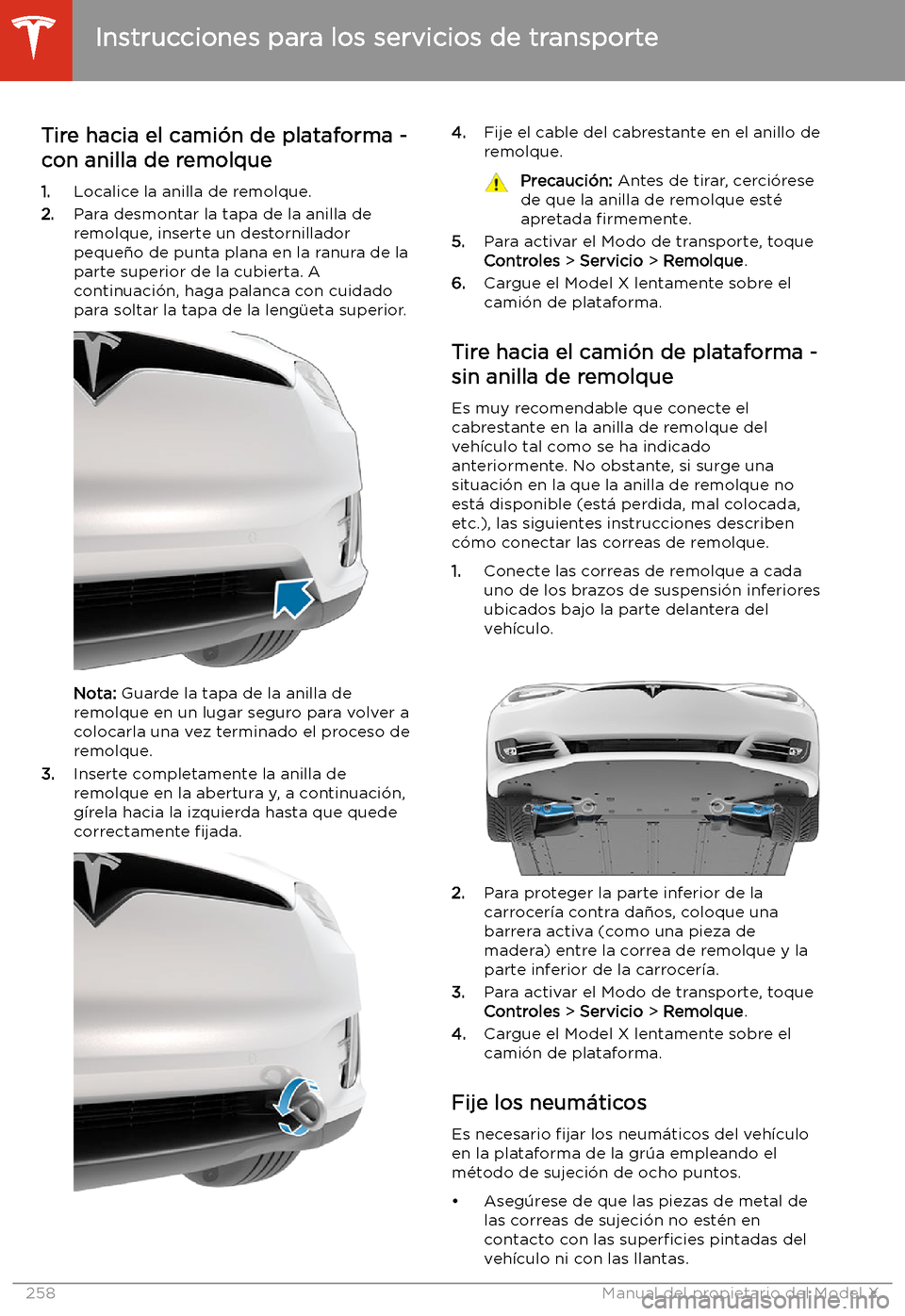 TESLA MODEL X 2020 Manual del propietario (in Spanish) Tire hacia el cami TESLA MODEL X 2020 Manual del propietario (in Spanish) Tire hacia el cami