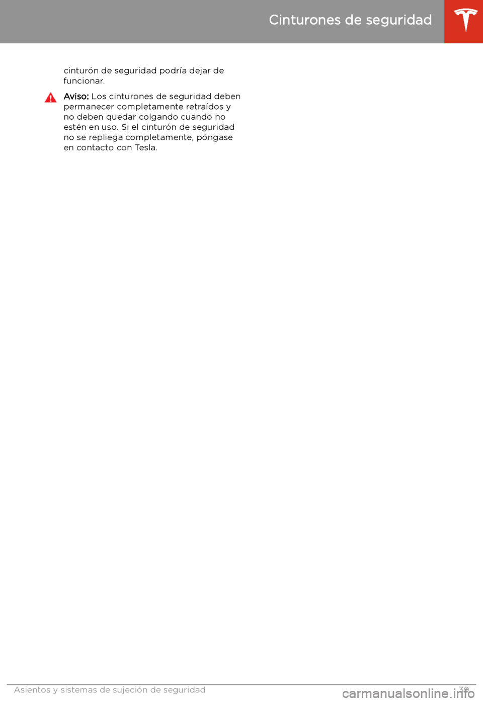 TESLA MODEL X 2020  Manual del propietario (in Spanish) cintur