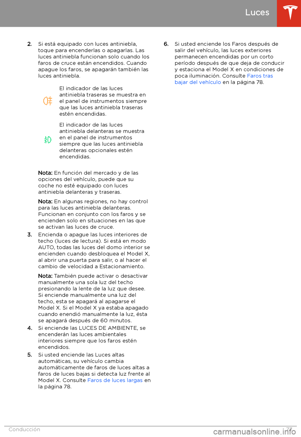 TESLA MODEL X 2020  Manual del propietario (in Spanish) 2.Si est