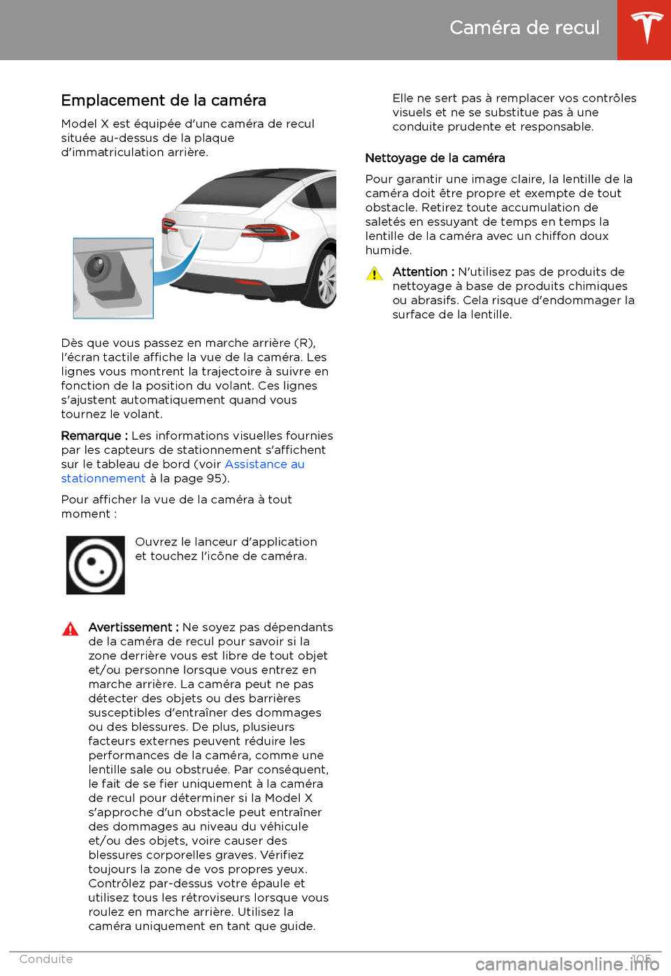 TESLA MODEL X 2020  Manuel du propriétaire (in French) Cam