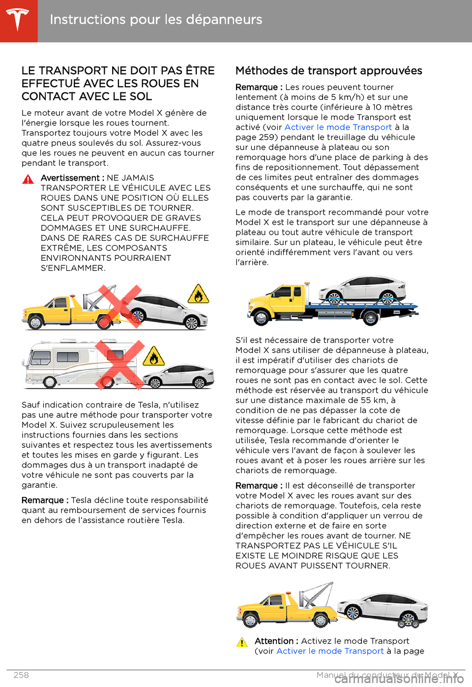 TESLA MODEL X 2020 Manuel du propriétaire (in French) Instructions pour les d TESLA MODEL X 2020 Manuel du propriétaire (in French) Instructions pour les d