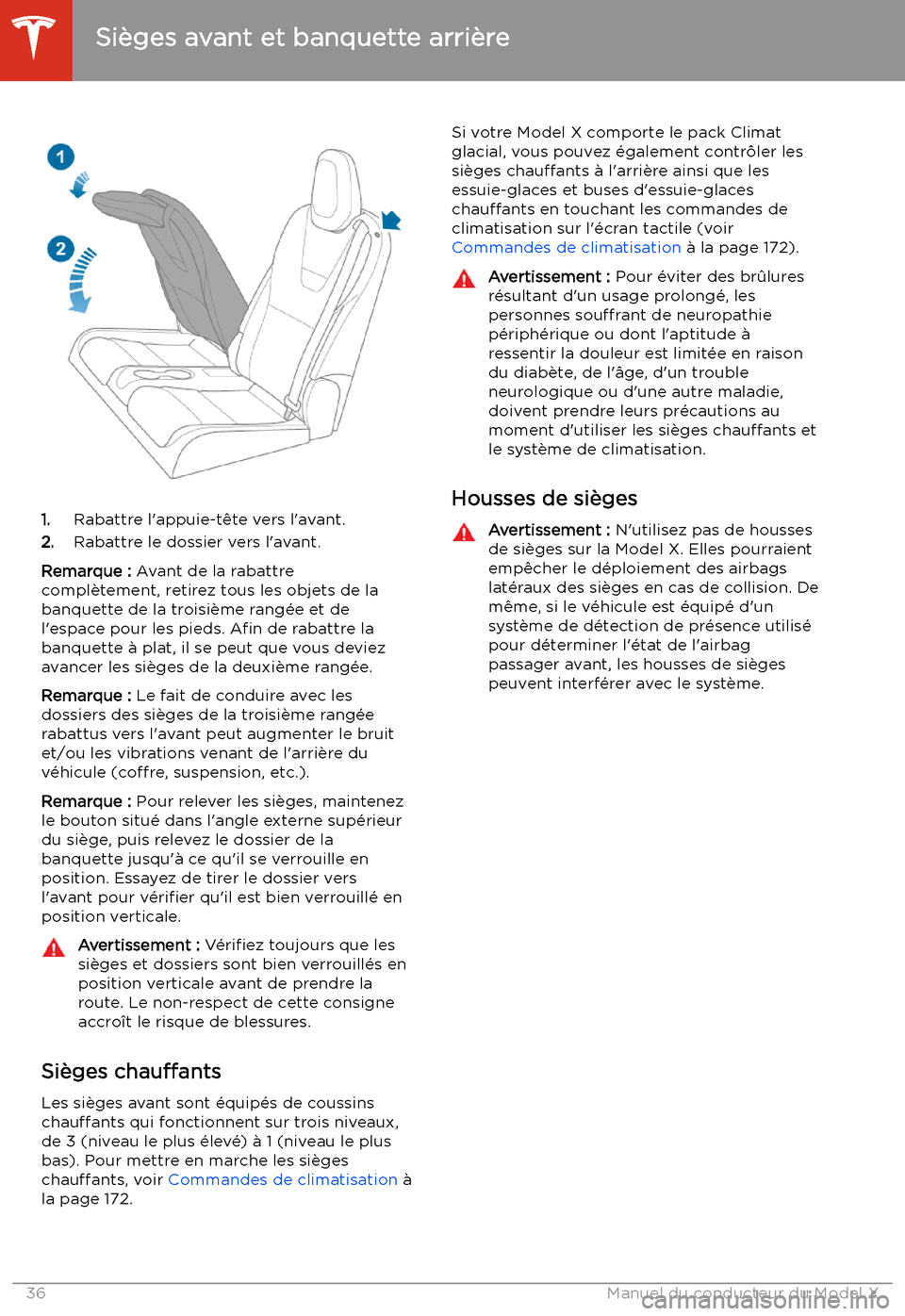 TESLA MODEL X 2020  Manuel du propriétaire (in French) 1.Rabattre l