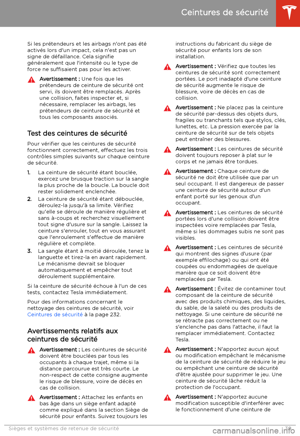 TESLA MODEL X 2020  Manuel du propriétaire (in French) Si les pr