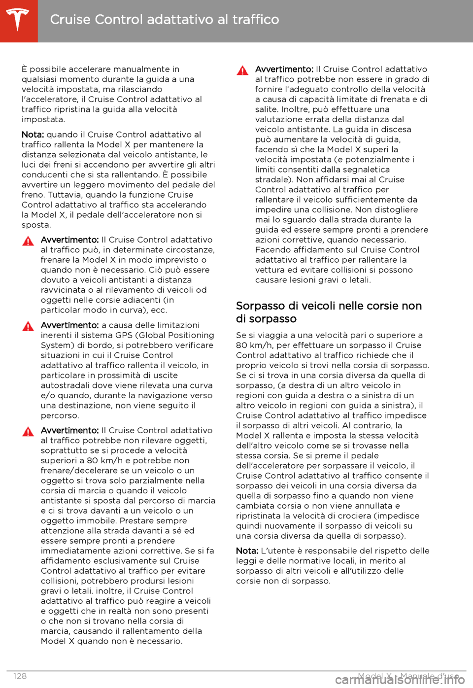 TESLA MODEL X 2020  Manuale del proprietario (in Italian) 