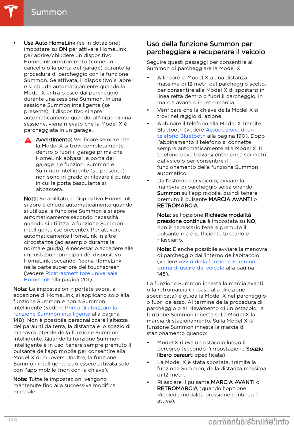 TESLA MODEL X 2020 Manuale del proprietario (in Italian) TESLA MODEL X 2020 Manuale del proprietario (in Italian)