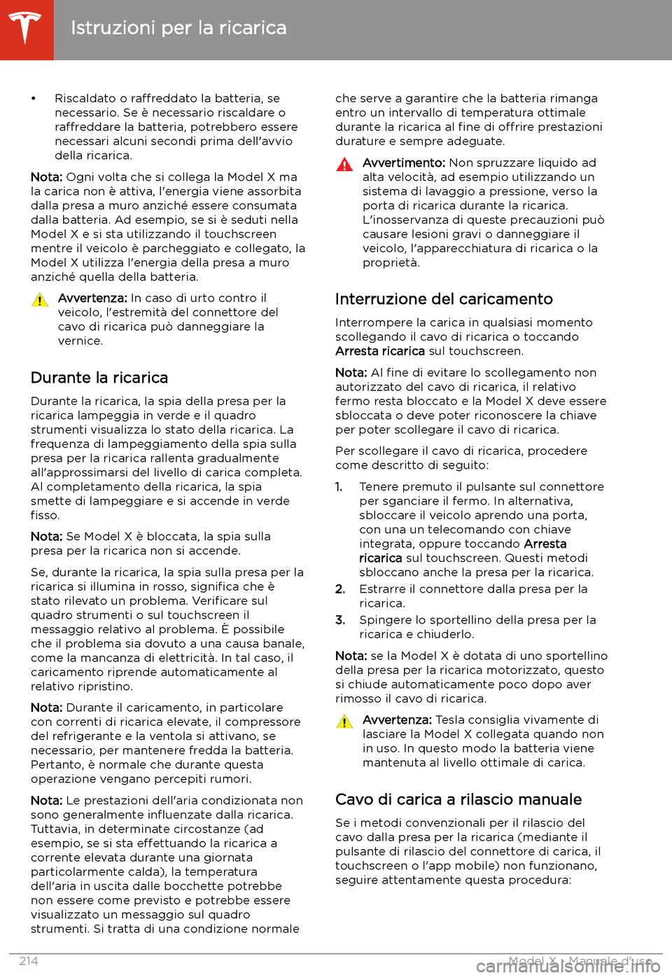 TESLA MODEL X 2020 Manuale del proprietario (in Italian) TESLA MODEL X 2020 Manuale del proprietario (in Italian)