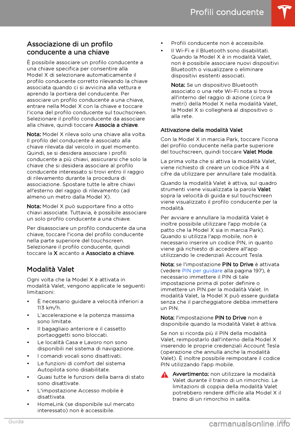 TESLA MODEL X 2020 Manuale del proprietario (in Italian) Associazione di un pro TESLA MODEL X 2020 Manuale del proprietario (in Italian) Associazione di un pro