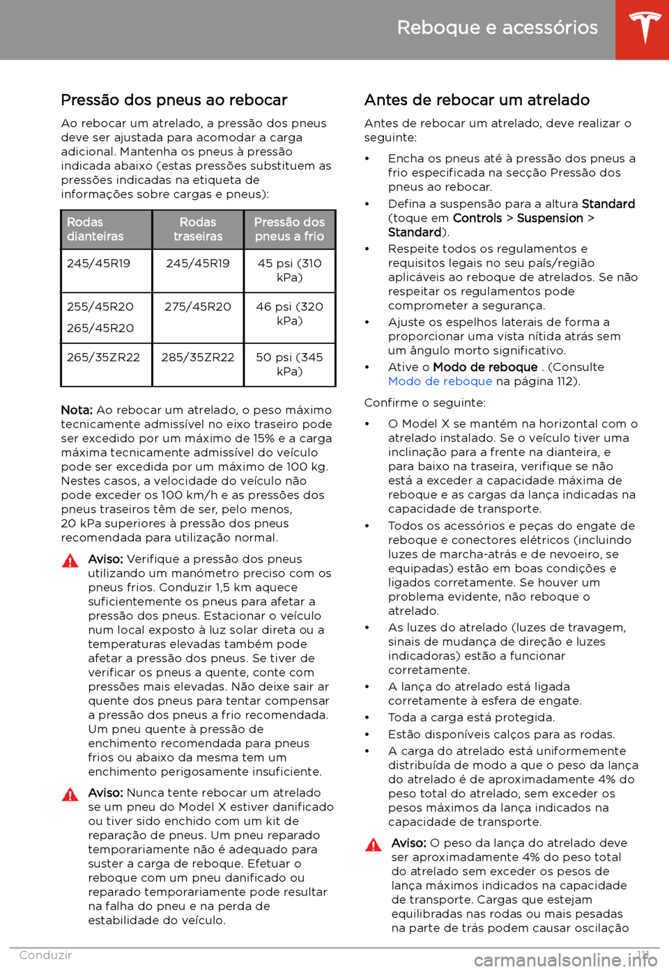 TESLA MODEL X 2020 Manual do proprietário (in Portuguese) Press TESLA MODEL X 2020 Manual do proprietário (in Portuguese) Press