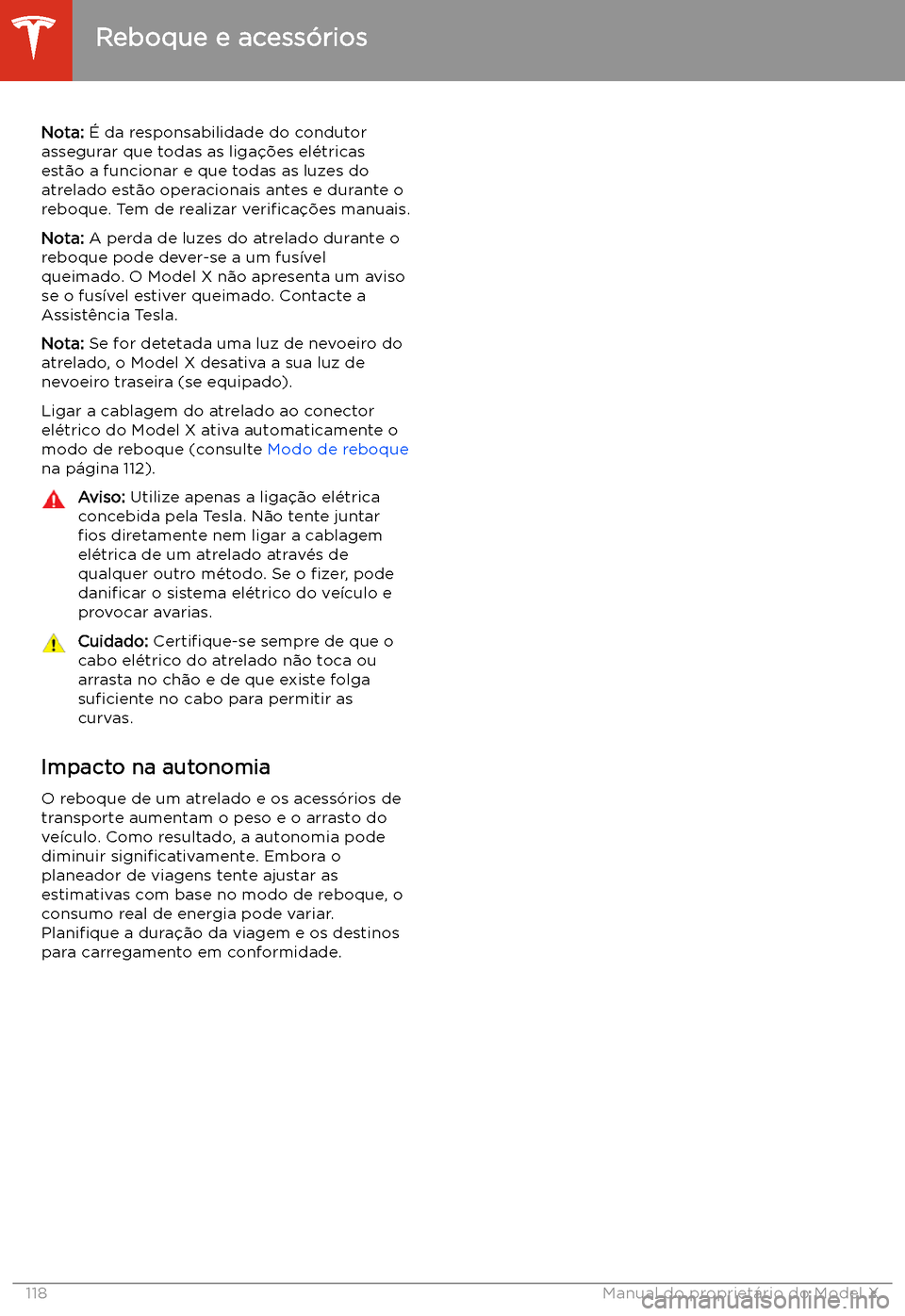 TESLA MODEL X 2020 Manual do proprietário (in Portuguese) Nota: TESLA MODEL X 2020 Manual do proprietário (in Portuguese) Nota:
