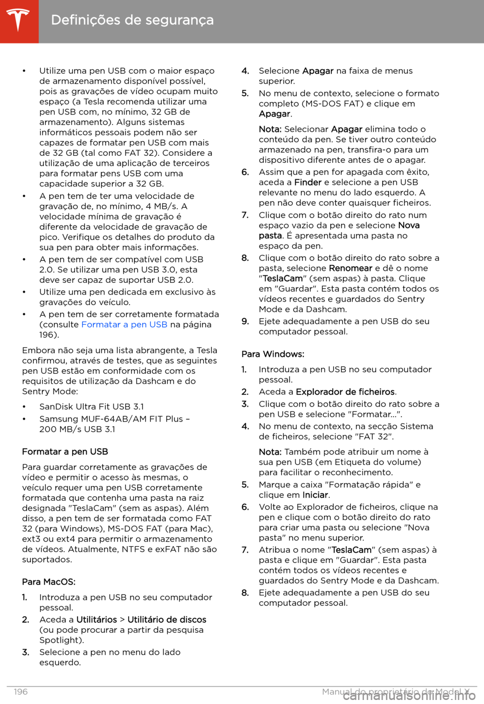 TESLA MODEL X 2020 Manual do proprietário (in Portuguese) TESLA MODEL X 2020 Manual do proprietário (in Portuguese)