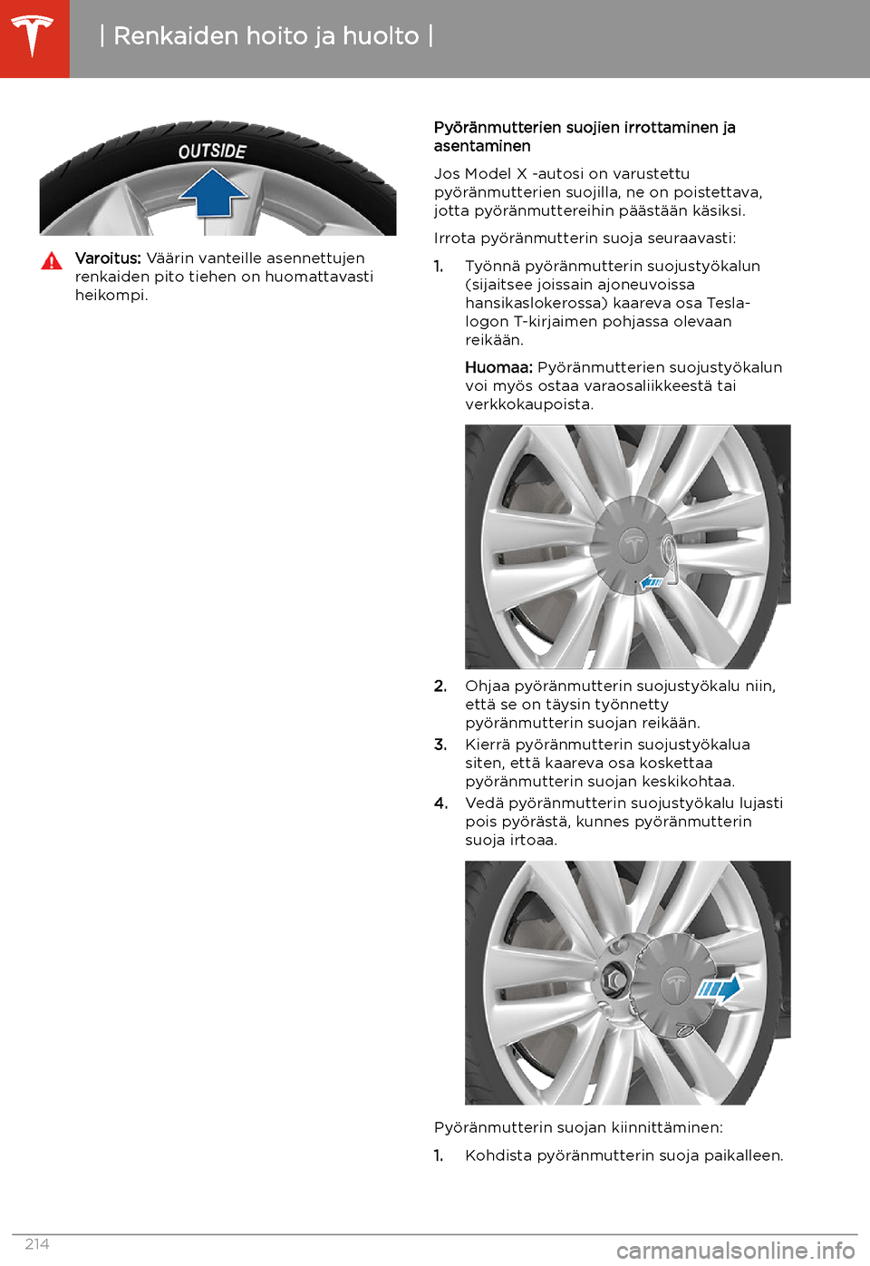 TESLA MODEL X 2020 Omistajan käsikirja (in Finnish) Varoitus: V TESLA MODEL X 2020 Omistajan käsikirja (in Finnish) Varoitus: V