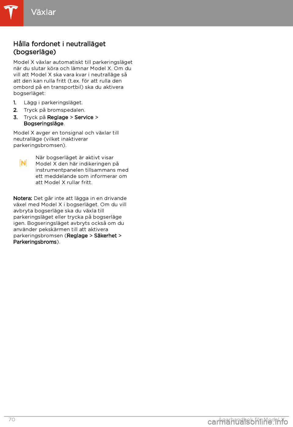 TESLA MODEL X 2020 Ägarmanual (in Swedish) H TESLA MODEL X 2020 Ägarmanual (in Swedish) H