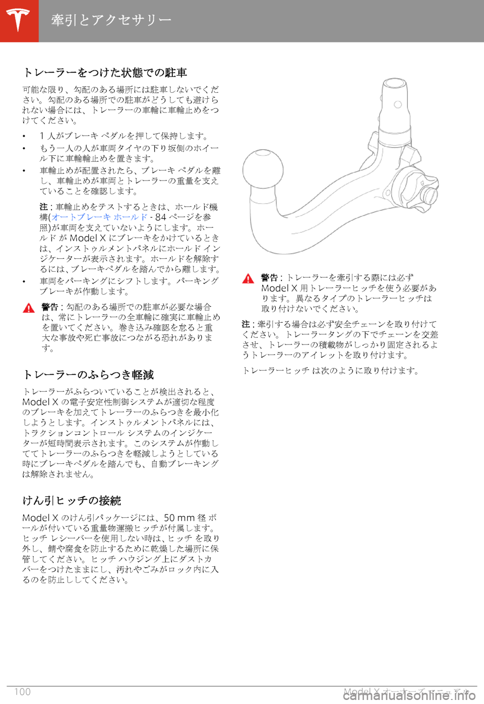 TESLA MODEL X 2020  取扱説明書 (in Japanese) 