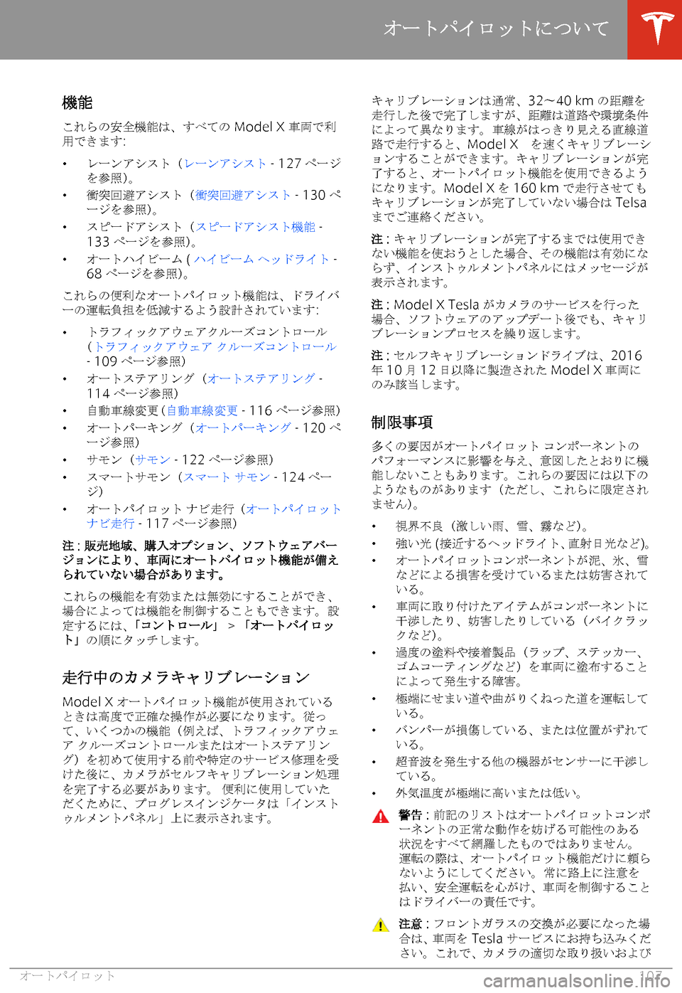 TESLA MODEL X 2020  取扱説明書 (in Japanese) 