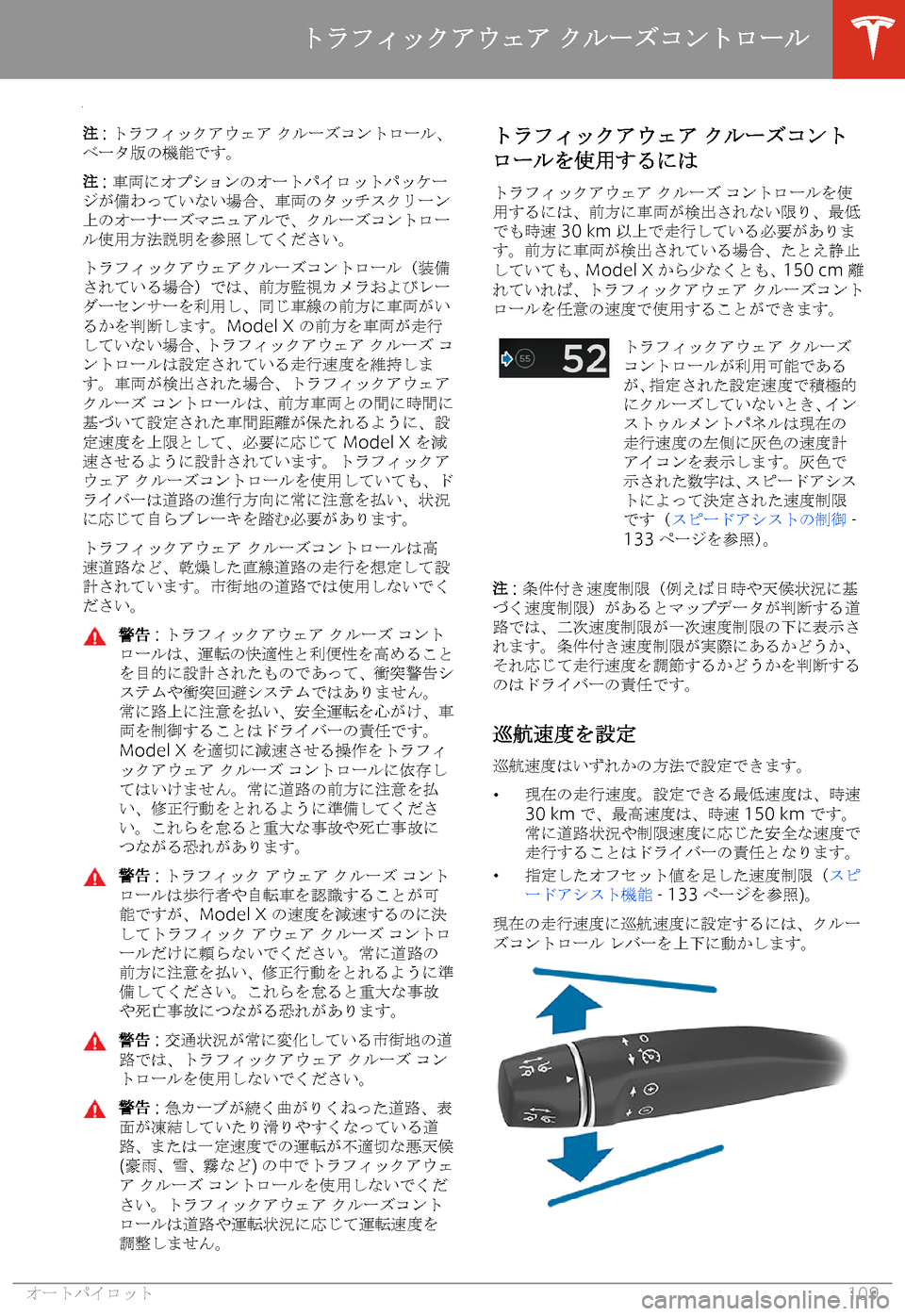 TESLA MODEL X 2020  取扱説明書 (in Japanese) 