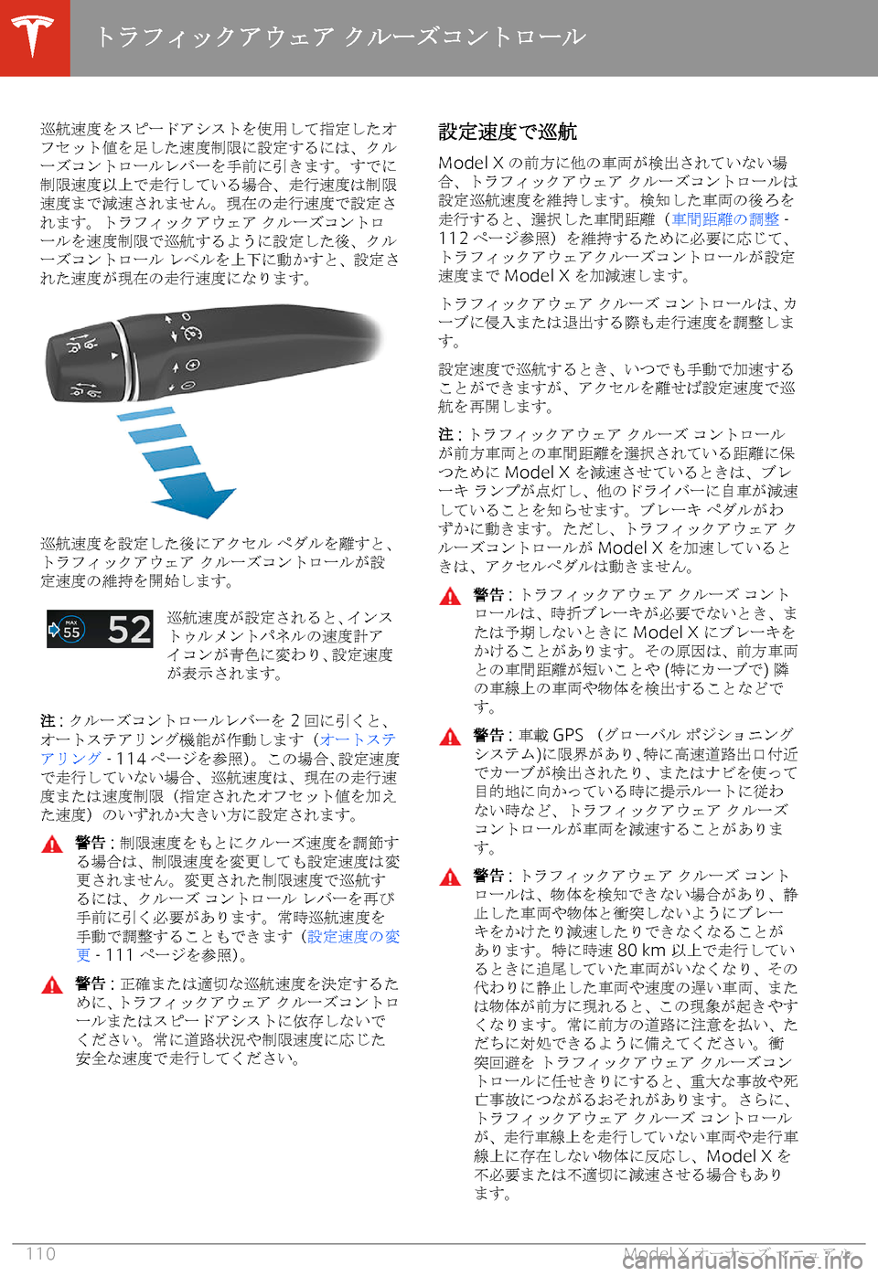 TESLA MODEL X 2020  取扱説明書 (in Japanese) `+