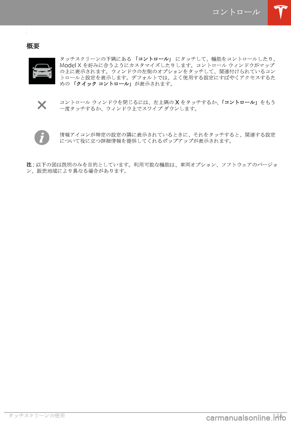 TESLA MODEL X 2020  取扱説明書 (in Japanese) 
