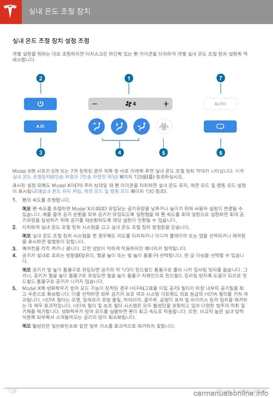 TESLA MODEL X 2020  사용자 가이드 (in Korean)  8