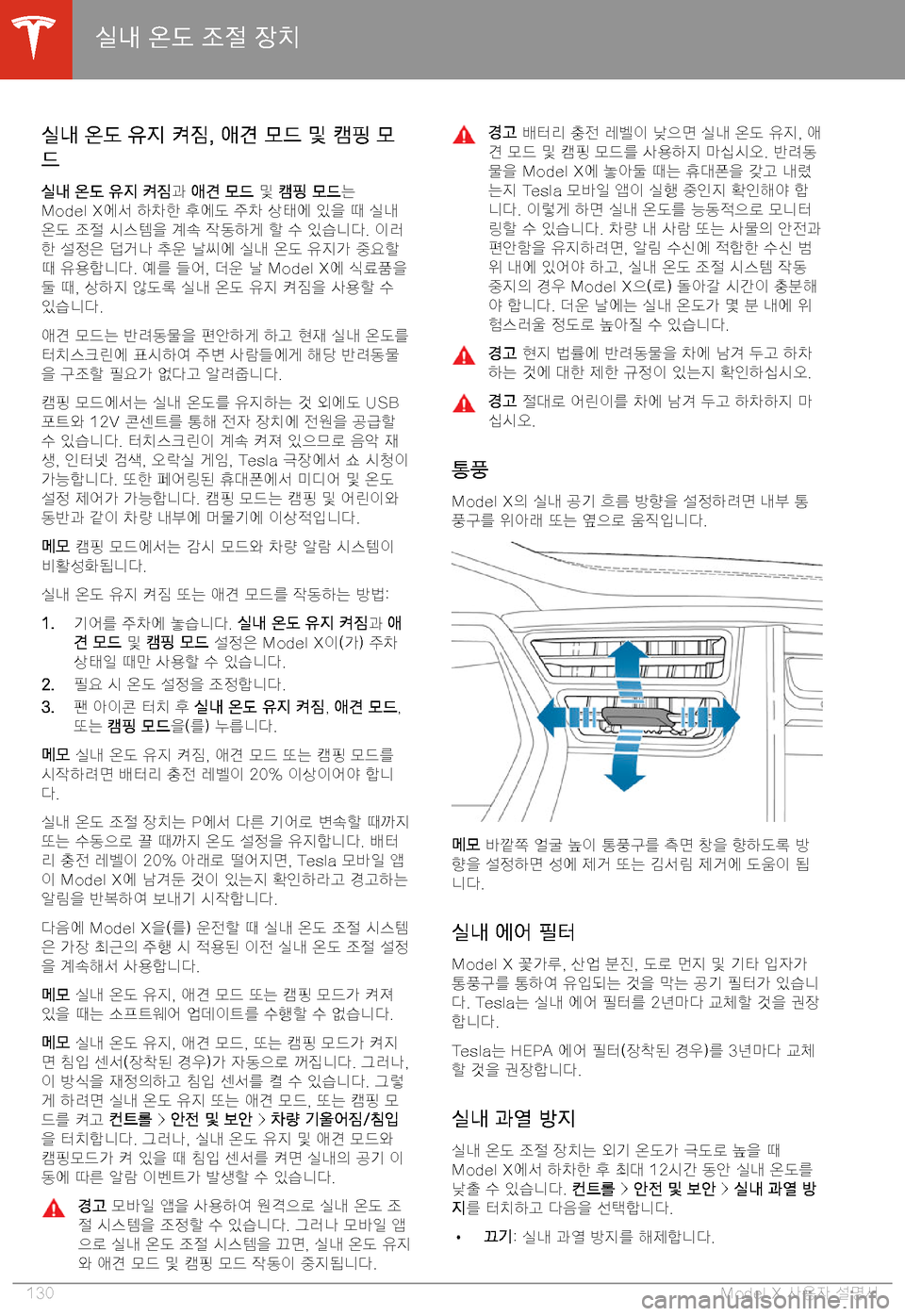 TESLA MODEL X 2020  사용자 가이드 (in Korean)  8