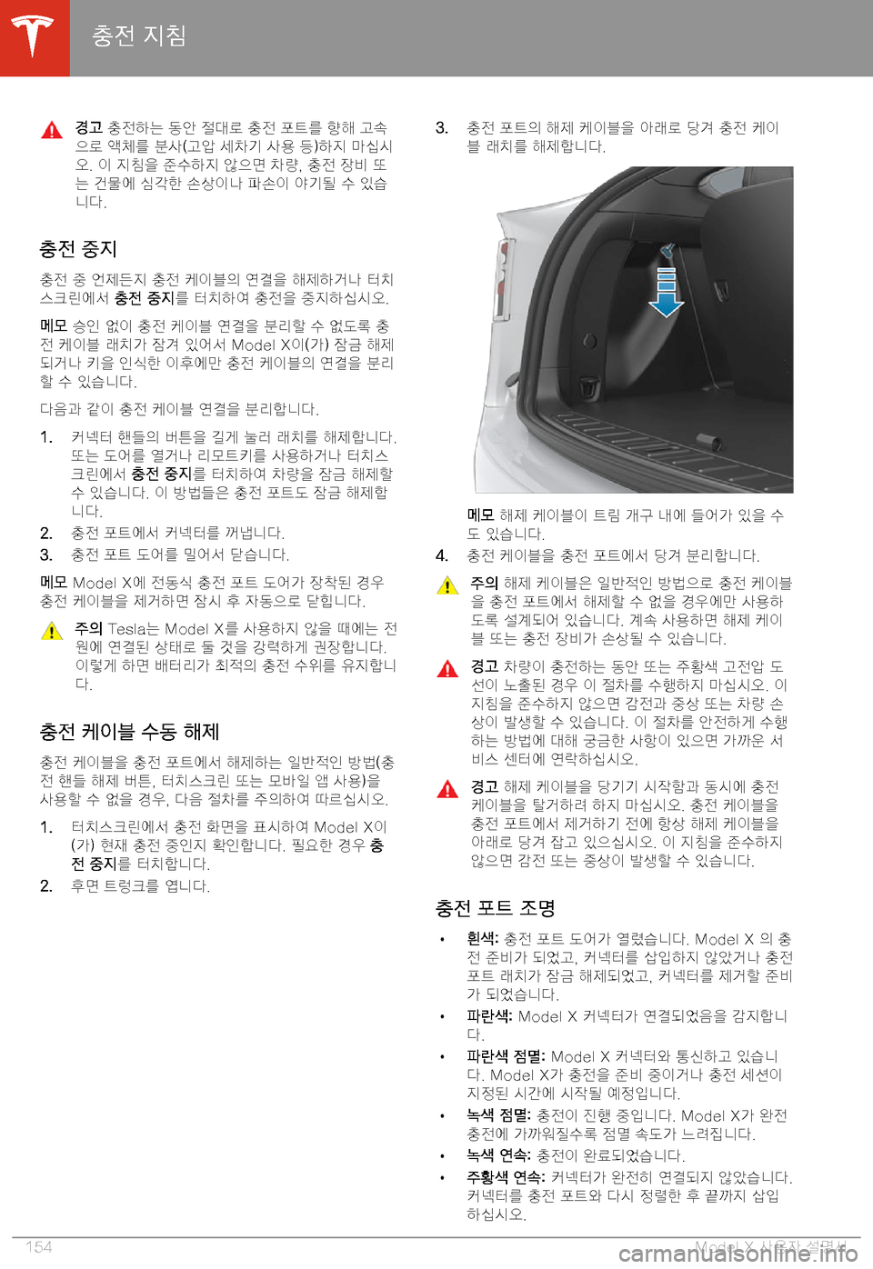 TESLA MODEL X 2020  사용자 가이드 (in Korean)  "