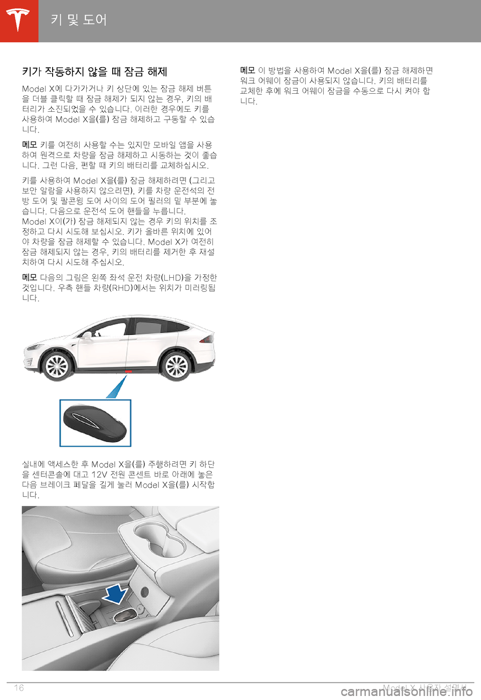 TESLA MODEL X 2020  사용자 가이드 (in Korean)  F