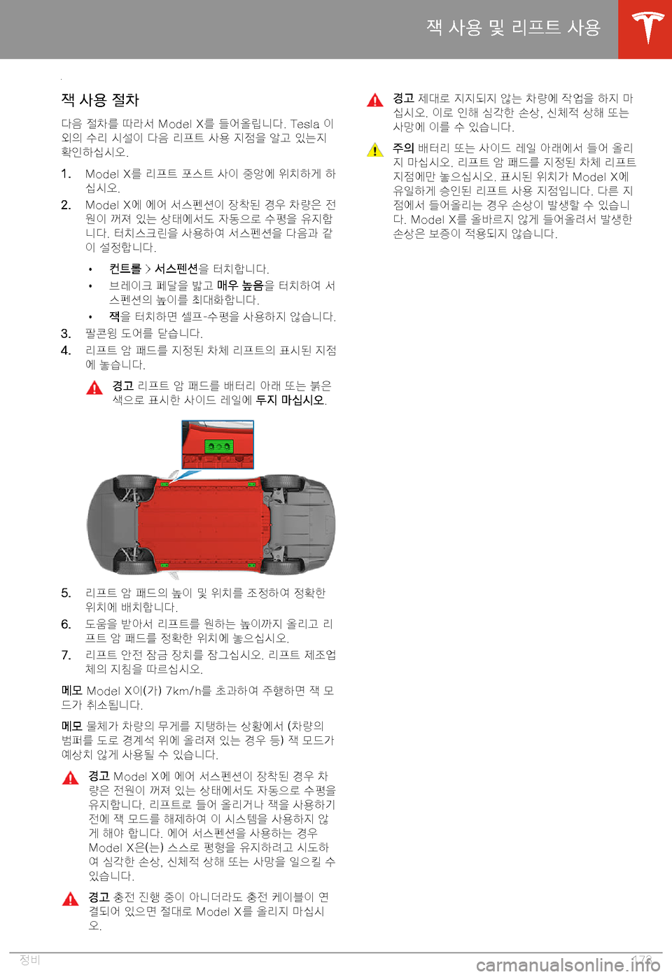 TESLA MODEL X 2020  사용자 가이드 (in Korean)  =
