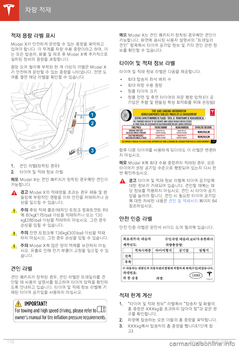 TESLA MODEL X 2020  사용자 가이드 (in Korean)  BE-