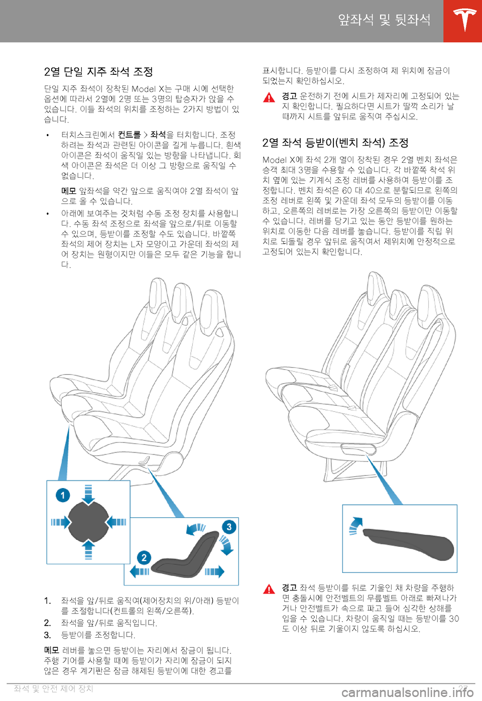 TESLA MODEL X 2020  사용자 가이드 (in Korean)  �2