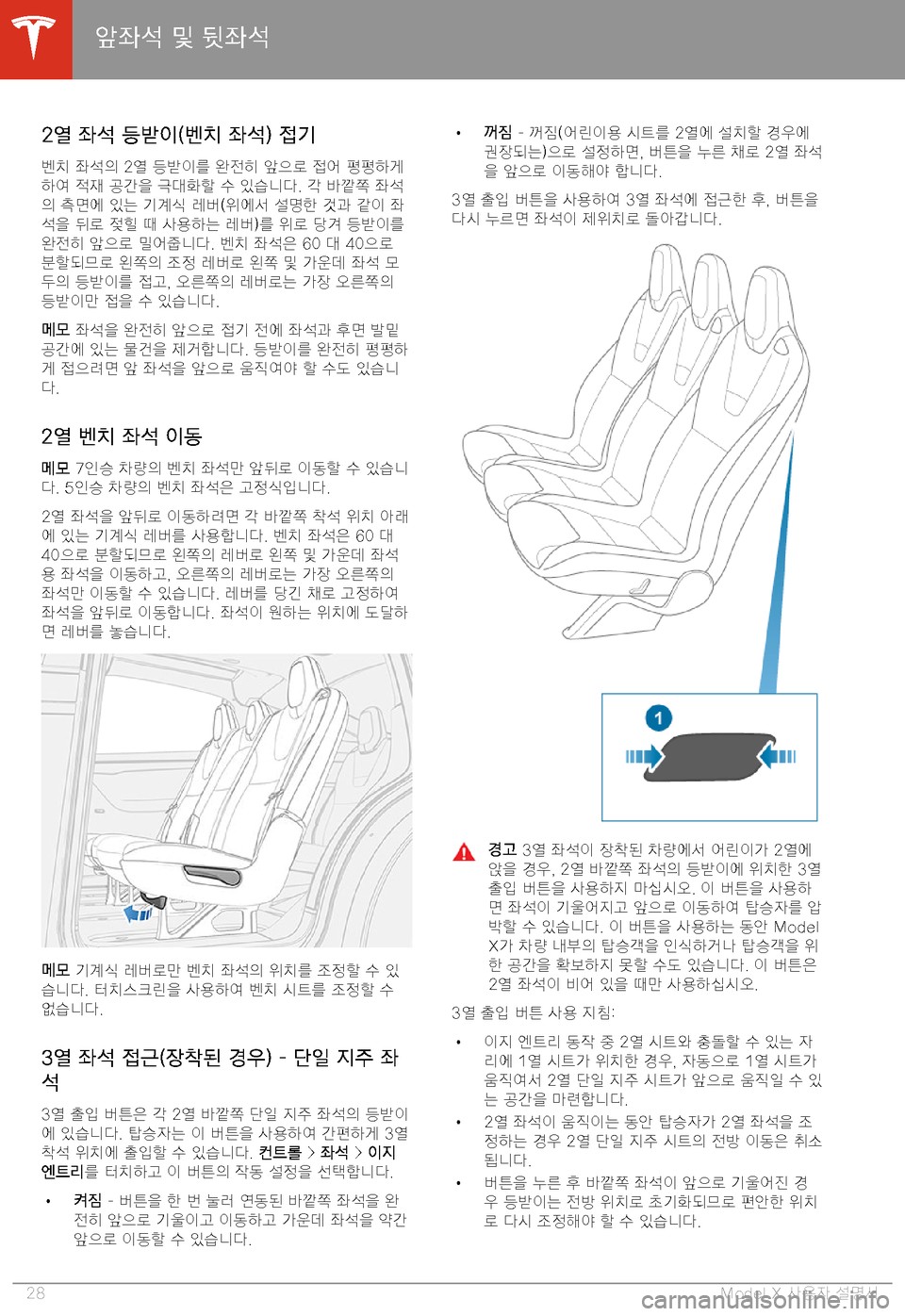 TESLA MODEL X 2020  사용자 가이드 (in Korean)  �2