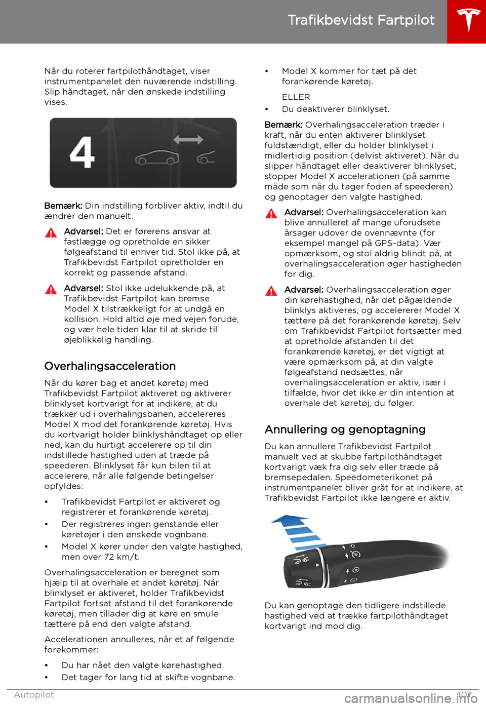 TESLA MODEL X 2019  Instruktionsbog (in Danish) N TESLA MODEL X 2019  Instruktionsbog (in Danish) N